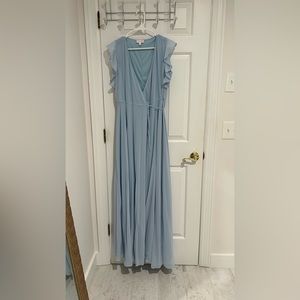 Pink Lily Wrap Dress (Light Blue)